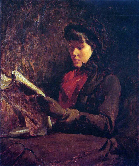  Frank Duveneck Girl Reading - Canvas Art Print