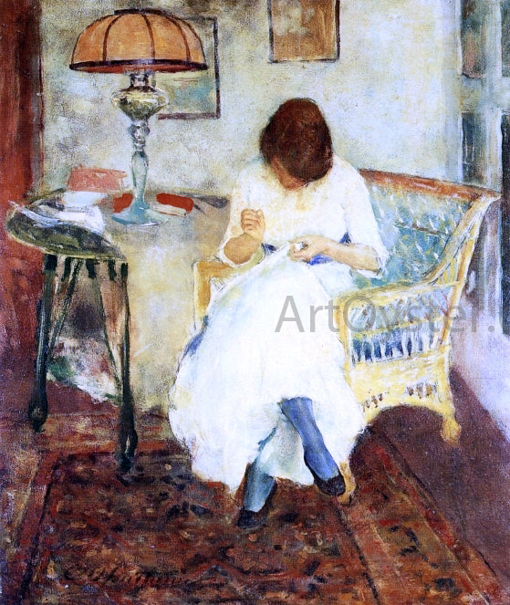  Charles Webster Hawthorne A Girl Sewing - Canvas Art Print