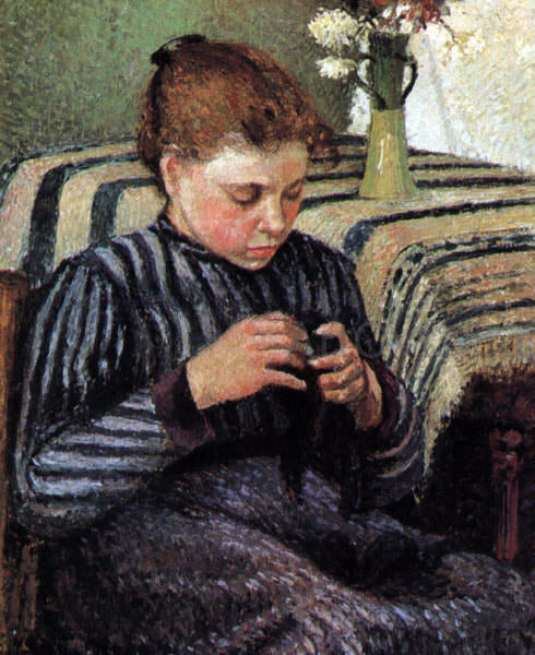  Camille Pissarro Girl Sewing - Canvas Art Print