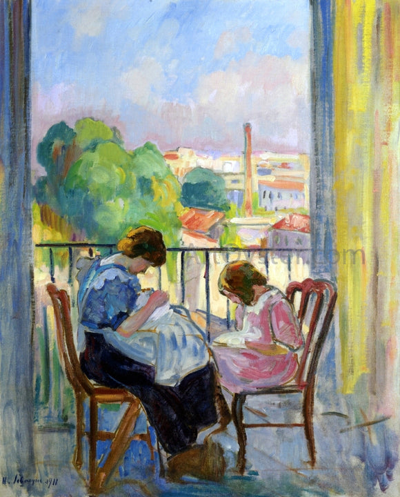  Henri Lebasque Girl Sewing at the Window - Canvas Art Print