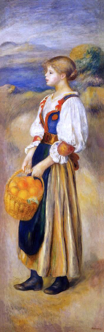  Pierre Auguste Renoir A Girl with a Basket of Oranges - Canvas Art Print