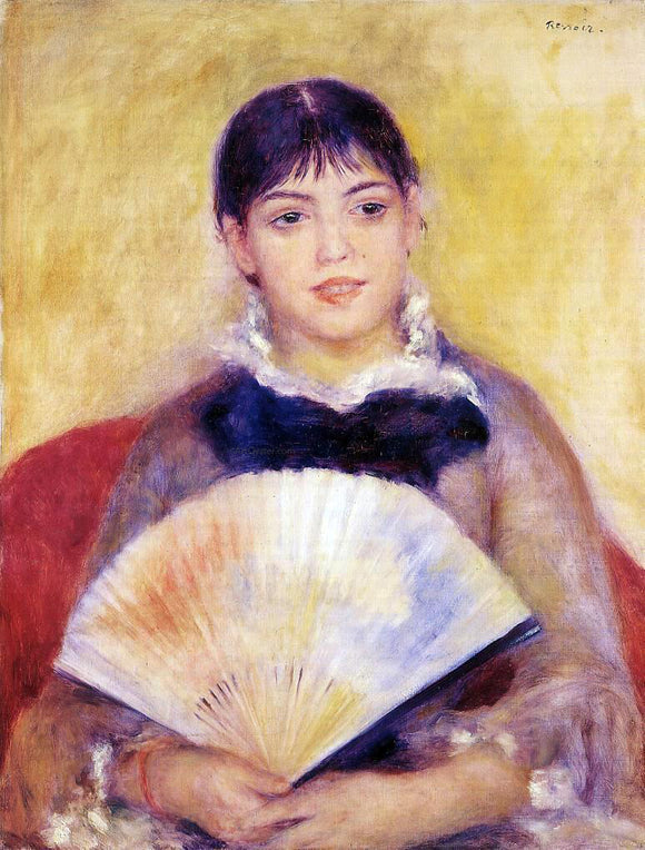  Pierre Auguste Renoir Girl with a Fan (also known as Alphonsine Fournaise) - Canvas Art Print