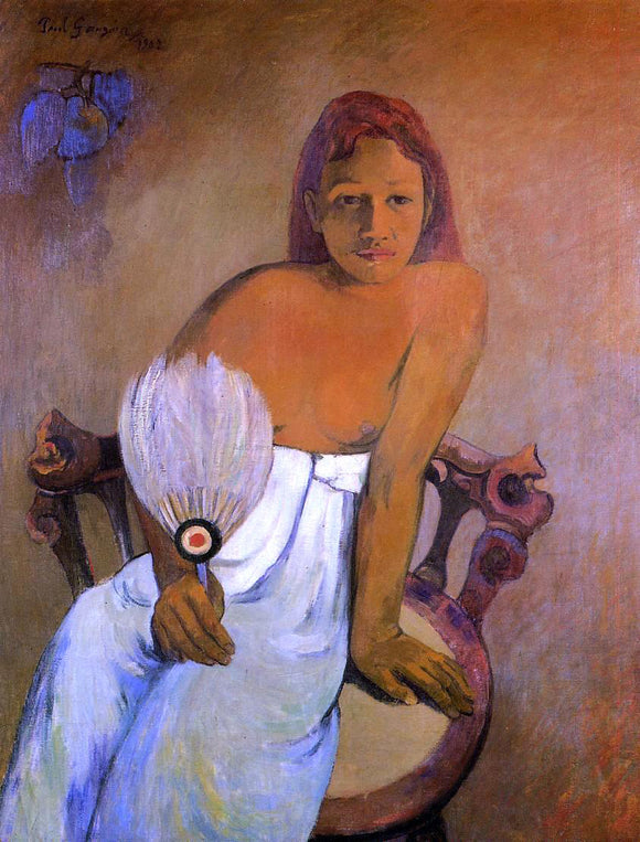  Paul Gauguin Girl with a Fan - Canvas Art Print