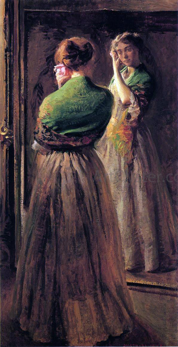  Joseph Rodefer De Camp Girl with a Green Shawl - Canvas Art Print