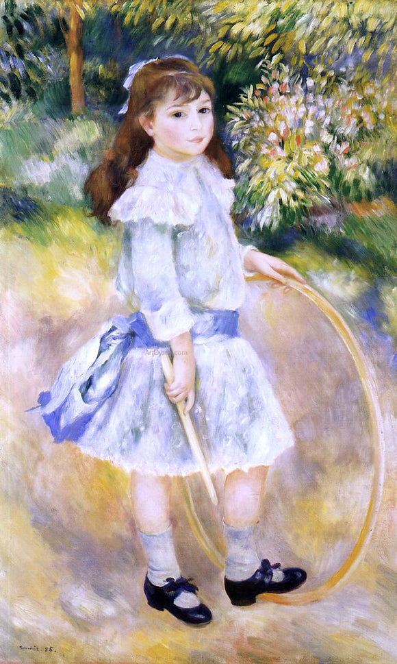  Pierre Auguste Renoir Girl with a Hoop - Canvas Art Print