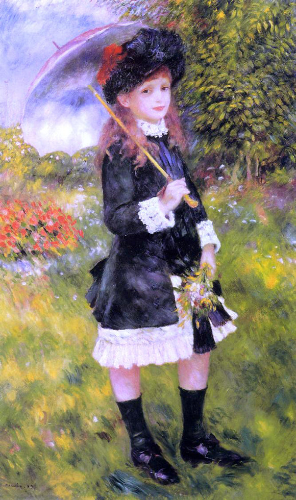  Pierre Auguste Renoir Girl with a Parasol (also known as Aline Nunes) - Canvas Art Print