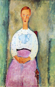  Amedeo Modigliani Girl with a Polka-Dot Blouse - Canvas Art Print