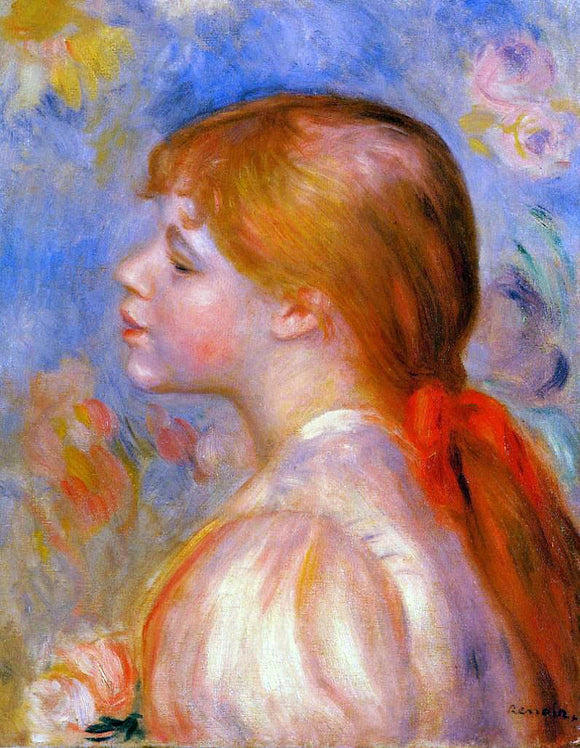  Pierre Auguste Renoir Girl with a Red Hair Ribbon - Canvas Art Print