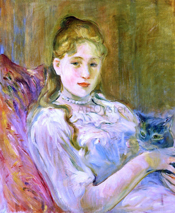  Berthe Morisot Girl with Cat - Canvas Art Print