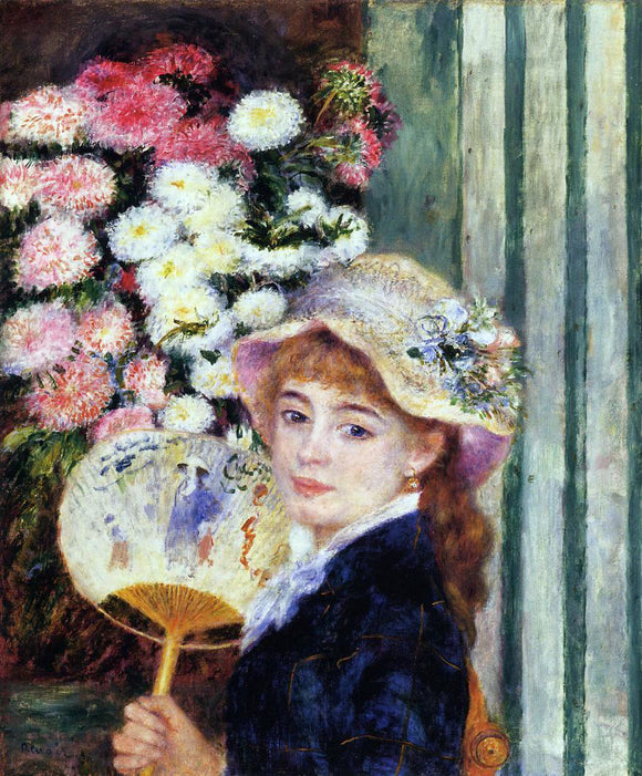  Pierre Auguste Renoir Girl with Fan - Canvas Art Print