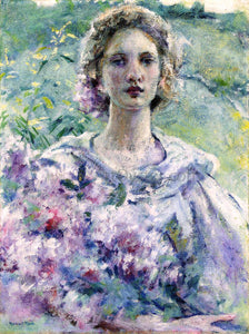  Robert Lewis Reid Girl with Flowers - Canvas Art Print