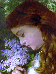  Sophie Anderson Girl with Lilacs - Canvas Art Print