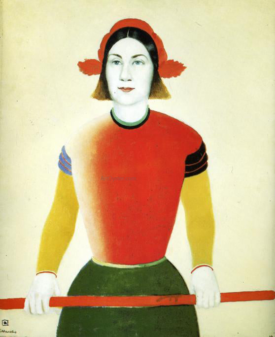 Kazimir Malevich Girl with Red Flagpole - Canvas Art Print