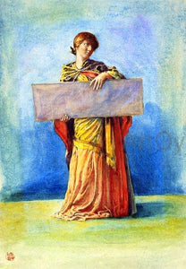  John La Farge Girl with Tablet - Canvas Art Print