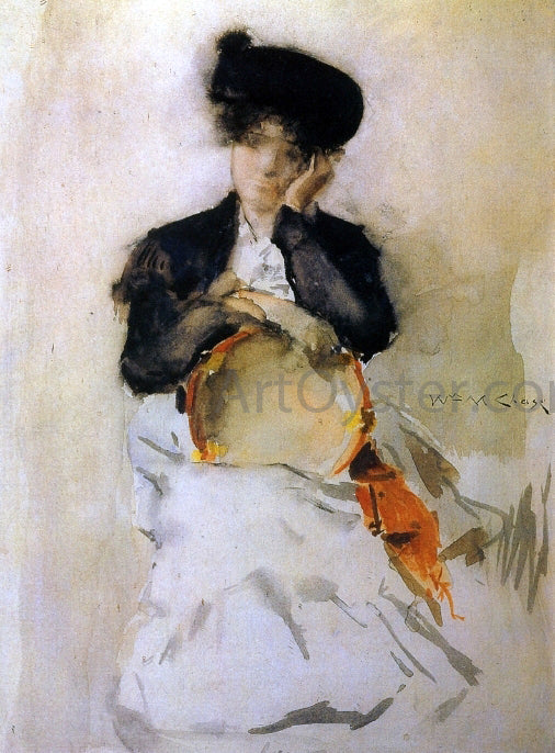  William Merritt Chase Girl with Tambourine - Canvas Art Print