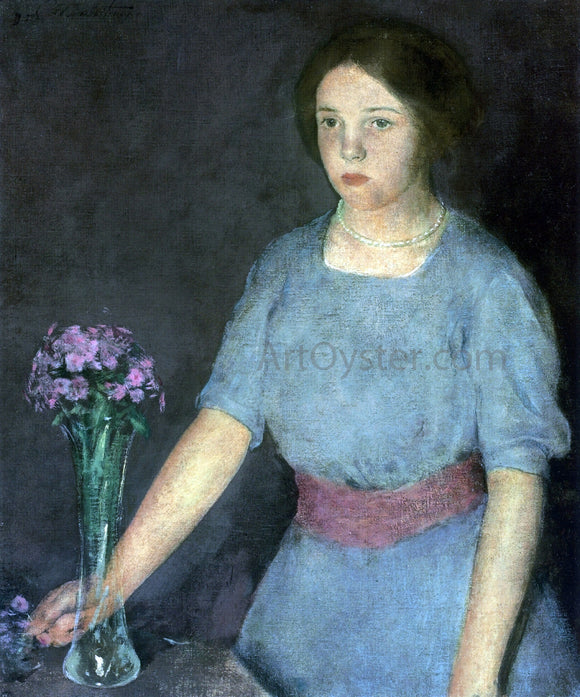  Charles Webster Hawthorne Girl with Vase - Canvas Art Print
