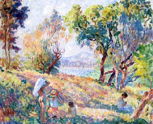  Henri Lebasque Girls in a Landscape near St. Tropez - Canvas Art Print