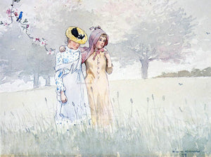  Winslow Homer Girls Strolling in an Orchard - Canvas Art Print