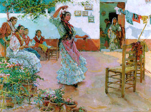  Manuel Ruiz Guerrero Gitanas en el Patio - Canvas Art Print