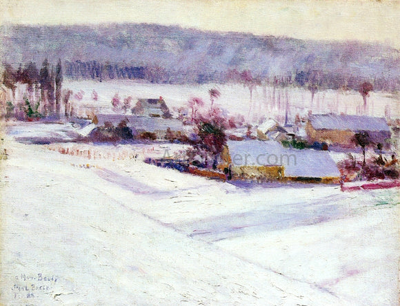  John Leslie Breck Giverny Winter - Canvas Art Print