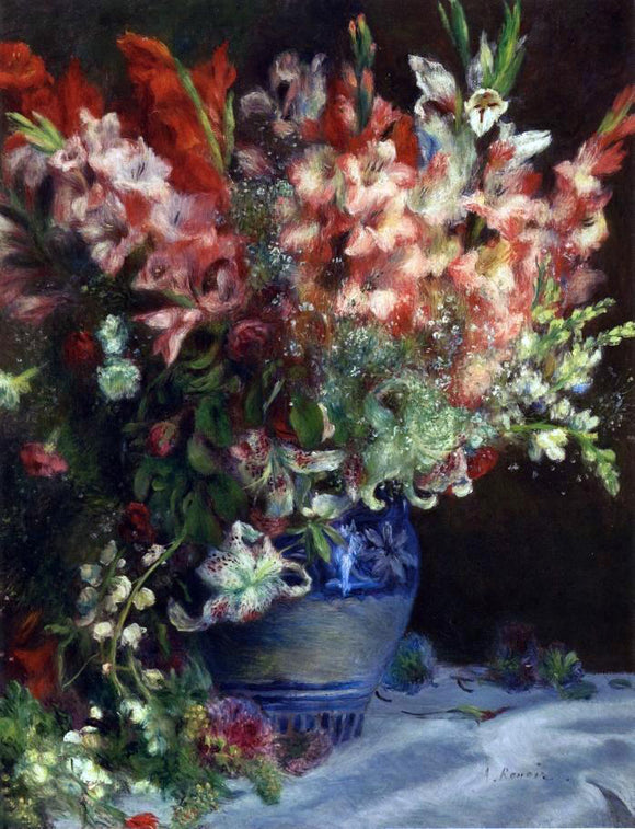 Pierre Auguste Renoir Gladiolas in a Vase - Canvas Art Print