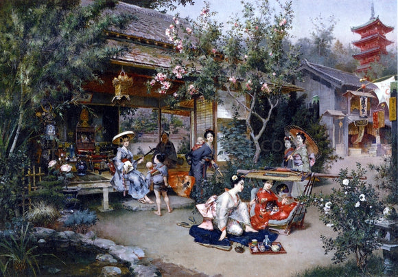  Harry Humphrey Moore Glimpse into the Pleasure Quarters, Yoshiwara - Canvas Art Print
