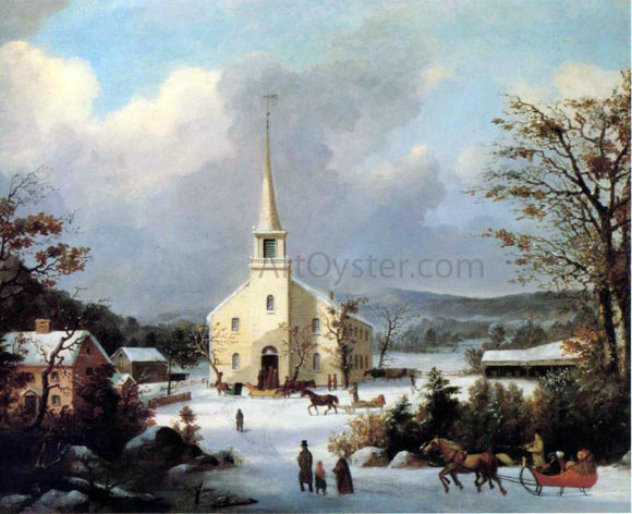  George Henry Durrie Going to Church - Canvas Art Print