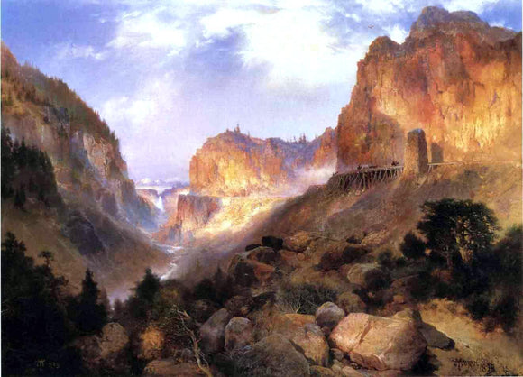  Thomas Moran Golden Gateway to the Yellowstone - Canvas Art Print