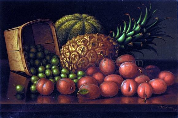  Levi Wells Prentice Gooseberries, Plums, Pineapple and Cantaloupe - Canvas Art Print