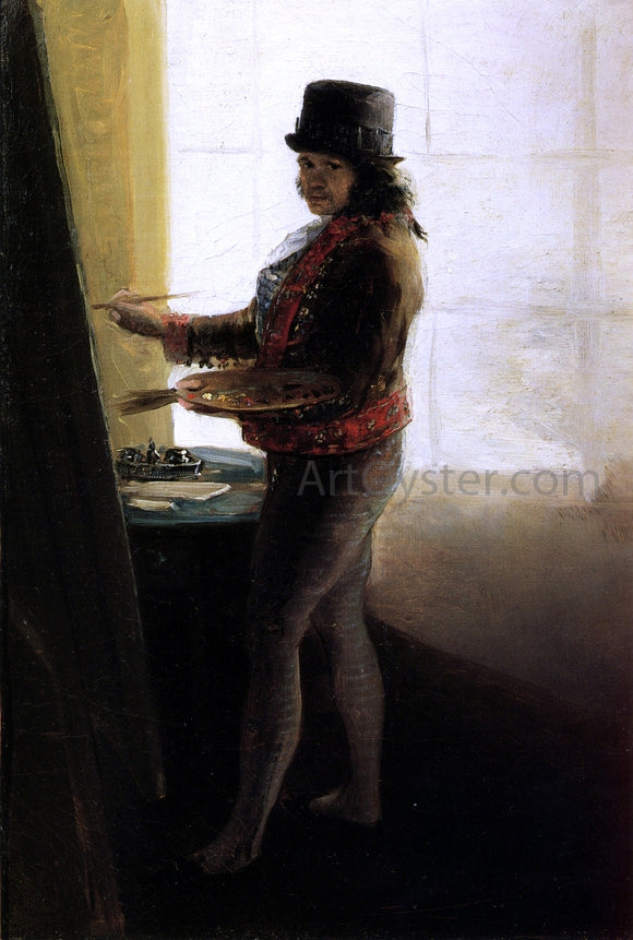  Francisco Jose de Goya Y Lucientes Goya in His Studio - Canvas Art Print