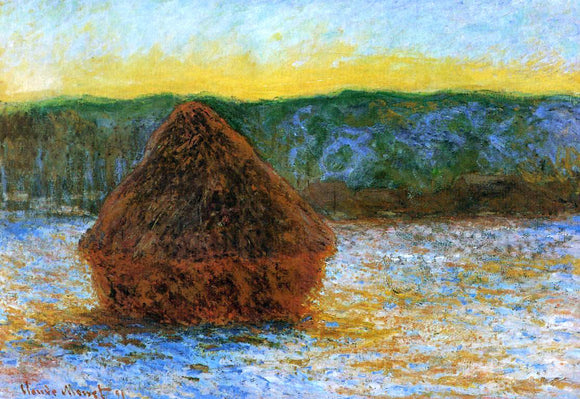  Claude Oscar Monet Grainstack, Thaw, Sunset - Canvas Art Print