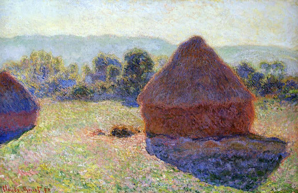  Claude Oscar Monet Grainstacks in the Sunlight, Midday - Canvas Art Print