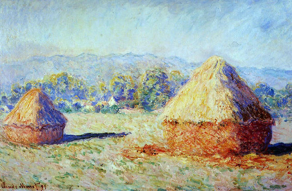  Claude Oscar Monet Grainstacks in the Sunlight, Morning Effect - Canvas Art Print