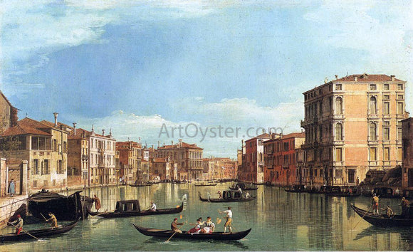  Canaletto At the Grand Canal Between the Palazzo Bembo and the Palazzo Vendramin - Canvas Art Print