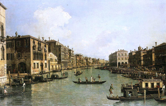  Canaletto At the Grand Canal from the Campo Santa Sofia Towards the Rialto Bridge - Canvas Art Print