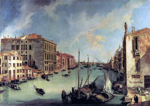  Canaletto Grand Canal: Looking East from the Campo S. Vio - Canvas Art Print