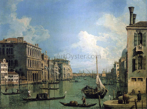  Canaletto At the Grand Canal Near the Campo San Vio, Looking Towards the Church of Santa Maria della Salute - Canvas Art Print