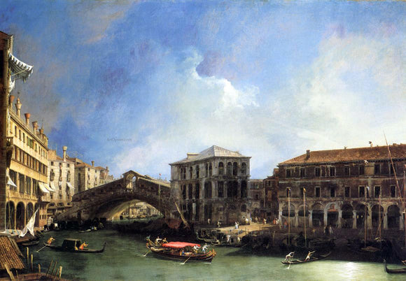  Canaletto Grand Canel: the Rialto Bridge from the North - Canvas Art Print