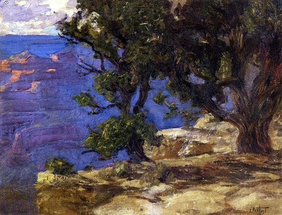  Edward Potthast Grand Canyon Trees and Rocks - Canvas Art Print