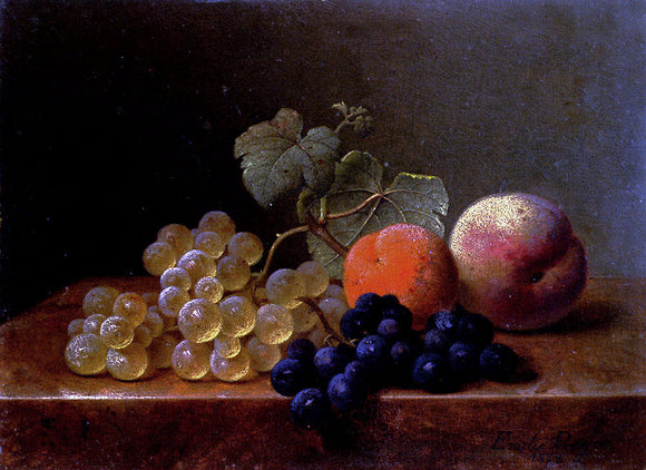  Emilie Preijer Grapes, An Orange And An Apple On A Marble Ledge - Canvas Art Print
