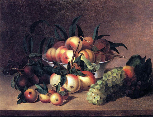  James Peale Grapes, Apples and Bowl of Peaches - Canvas Art Print