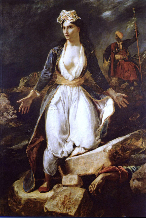  Eugene Delacroix Greece on the Ruins of Missolonghi - Canvas Art Print