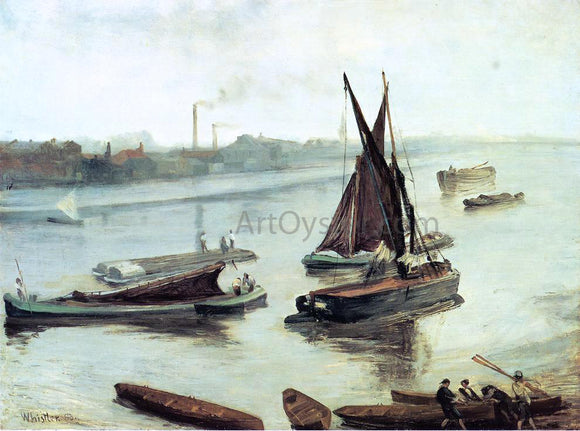  James McNeill Whistler Grey and Silver: Old Battersea Reach - Canvas Art Print