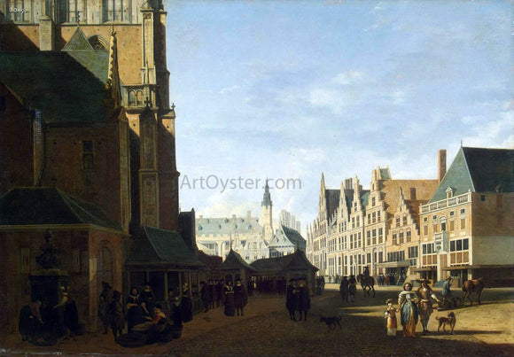  Gerrit Adriaensz Berckheyde Groote Market in Haarlem - Canvas Art Print