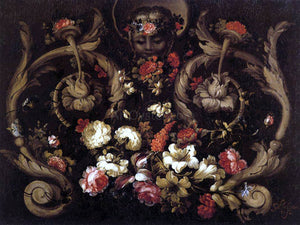  Gabriel De La Corte Grotesques with Flowers - Canvas Art Print