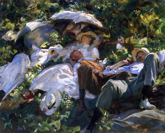  John Singer Sargent Group with Parasols (also known as A Siesta) - Canvas Art Print