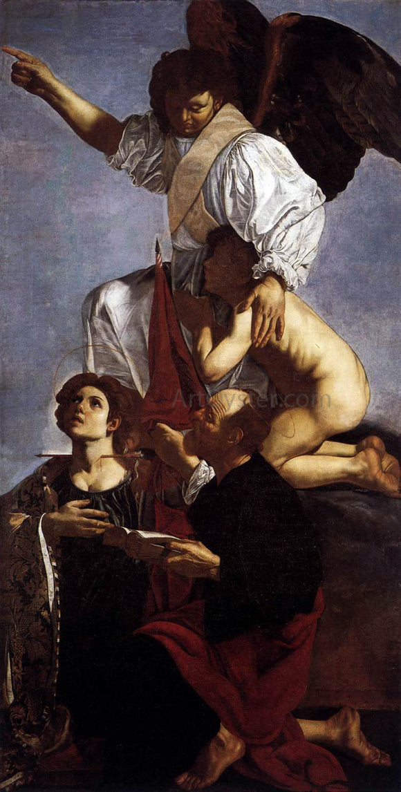  Cecco Del caravaggio Guardian Angel with Sts Ursula and Thomas - Canvas Art Print