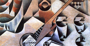  Juan Gris Guitar and Glasses (also known as Banjo and Glasses) - Canvas Art Print