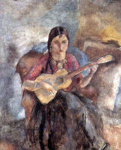  Jules Pascin Gypsy with a Guitar - Canvas Art Print