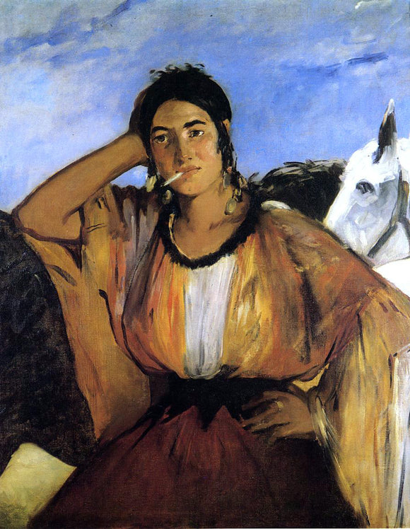  Edouard Manet Gypsy with Cigarette (also known as Indian Woman Smoking) - Canvas Art Print
